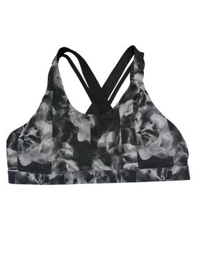 Old Navy Black & Gray Marble-Print Strappy Sports Bra